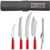DICK Leder-Rolltasche "Red Spirit", 5-teilig, Besteck