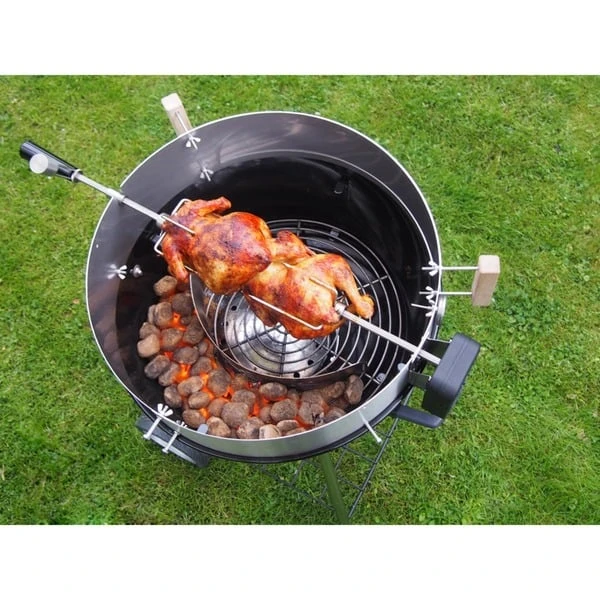 Moesta Rotisserie-Set Für Smokin' PizzaRing, Für 57 / 58 / 60cm Kugelgrill, Grillspieß – Bild 9